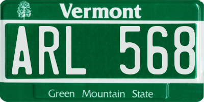 VT license plate ARL568
