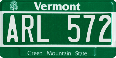 VT license plate ARL572