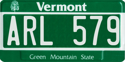 VT license plate ARL579