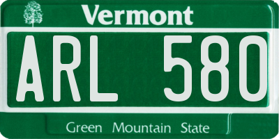 VT license plate ARL580