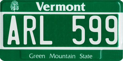 VT license plate ARL599