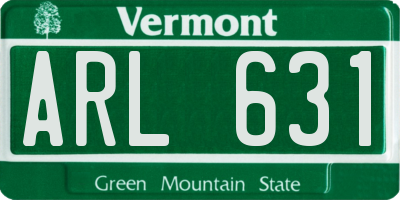 VT license plate ARL631