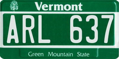 VT license plate ARL637