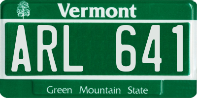 VT license plate ARL641