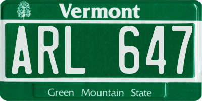 VT license plate ARL647