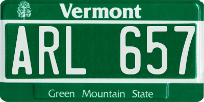 VT license plate ARL657