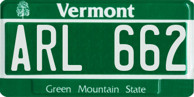 VT license plate ARL662