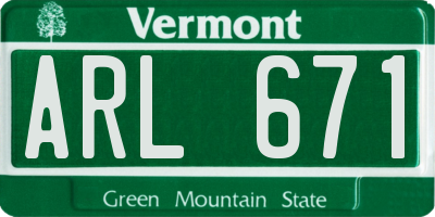 VT license plate ARL671