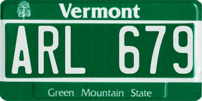 VT license plate ARL679