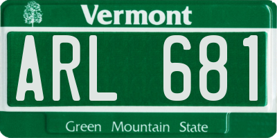 VT license plate ARL681