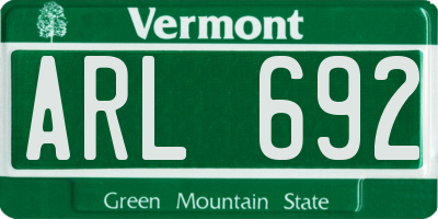 VT license plate ARL692