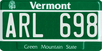 VT license plate ARL698