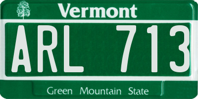 VT license plate ARL713