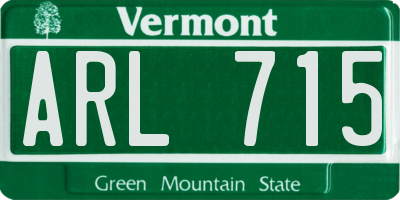 VT license plate ARL715