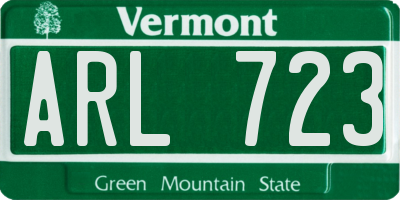 VT license plate ARL723