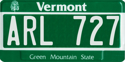 VT license plate ARL727