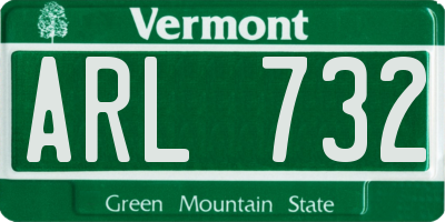 VT license plate ARL732