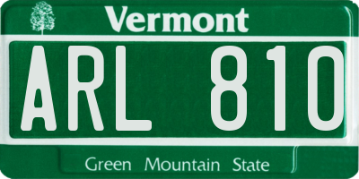VT license plate ARL810