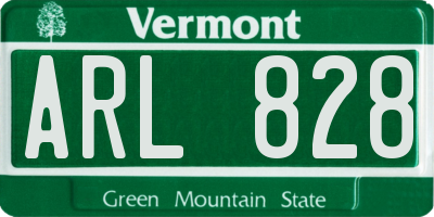 VT license plate ARL828