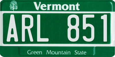 VT license plate ARL851