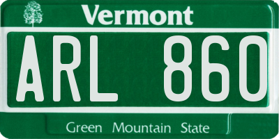 VT license plate ARL860