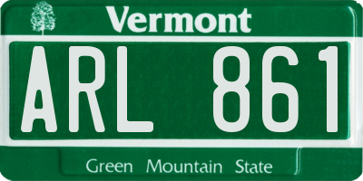 VT license plate ARL861