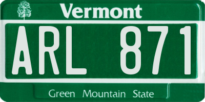 VT license plate ARL871