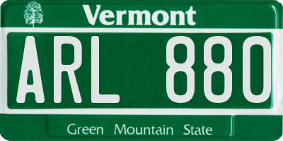 VT license plate ARL880