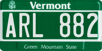 VT license plate ARL882