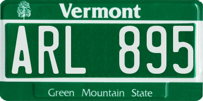 VT license plate ARL895