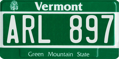 VT license plate ARL897