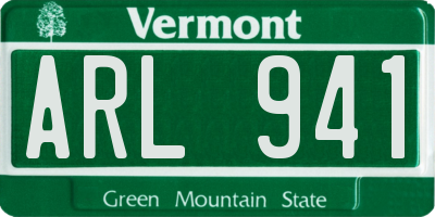 VT license plate ARL941