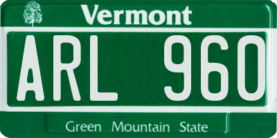 VT license plate ARL960