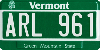 VT license plate ARL961