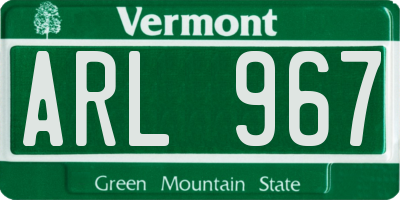VT license plate ARL967