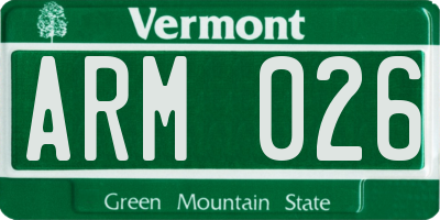VT license plate ARM026