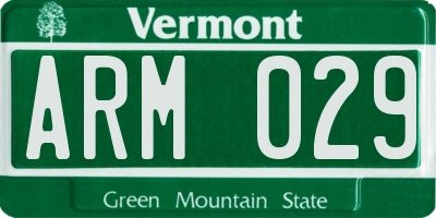VT license plate ARM029