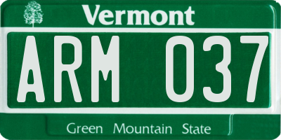 VT license plate ARM037