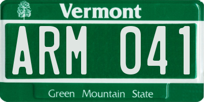 VT license plate ARM041