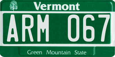 VT license plate ARM067