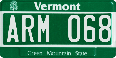 VT license plate ARM068