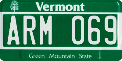 VT license plate ARM069