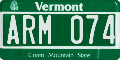 VT license plate ARM074