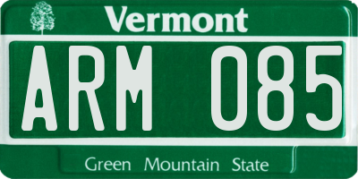 VT license plate ARM085