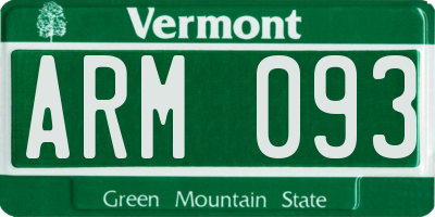VT license plate ARM093