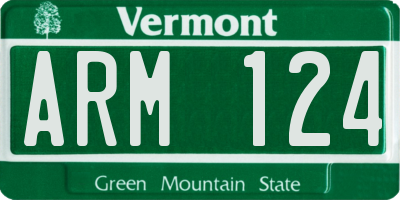 VT license plate ARM124