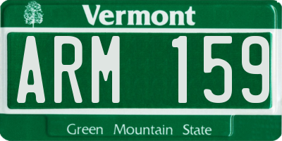 VT license plate ARM159
