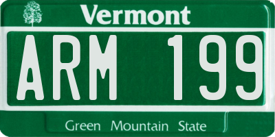 VT license plate ARM199