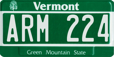 VT license plate ARM224