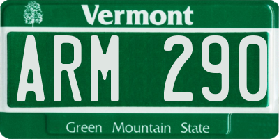 VT license plate ARM290